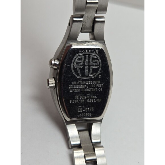 Rare Vintage Fossil Big Tic Pink Floral Animated Silver Womens Watch New Battery main image 10